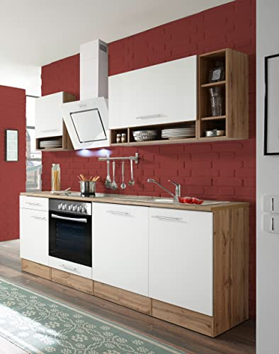 respekta Bloque de Cocina de Roble Blanco Hilde 220 cm