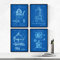 Nacnic Azul - Pack de 4 Láminas con Patentes de CAFETERAS. Set de Posters con inventos y Patentes Antiguas. Elije el Color Que Más te guste.