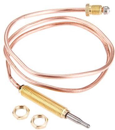 Aupoko 600mm Thermocouple universel à gaz Écrou et embout M8 x 1 - Pour barbecue, barbecue, foyer, chauffage ou chauffe-eau au gaz