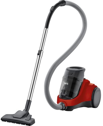 AEG LX5-2-ANIM Staubsauger ohne Beutel / 1,8 l Staubbehälter / inkl. Zusatzdüsen / ergonomisches Design / große Räder / 4-stufige Staubtrennung / 750 Watt / 7 m Aktionsradius / Hygiene Filter / rot
