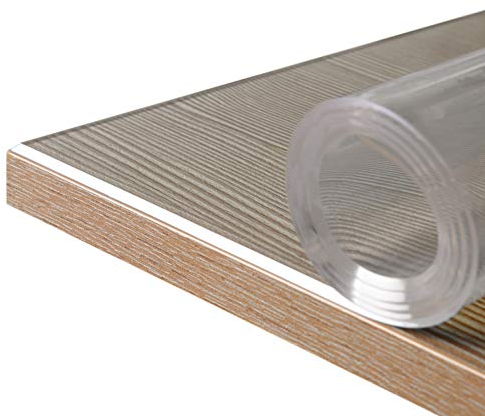 BEAUTEX Glasklar Folie 2 mm + abgeschrägte Kante, Größe wählbar 40x60 cm, Wunschmaß transparente Tischdecke Tischschutz, Made in Germany