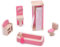 POFET Ensemble de Meubles de Maison de poupée en Bois Jouet pour bébé Enfants Enfants Douche de Bain Toilette Miroir Placard Salle de Bain