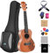 EASTROCK Ukulele concerto per principianti Kit per ukulele in legno sapele da 23 pollici con borsa addensata, accordatore, cinturino, corda di carbonio, set di panno per la pulizia