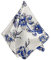 NC Halstuch, Taschentuch, Einstecktuch, Seiden-Satin mit orientalischem Kunstmuster, Blumenzweig, blaues Muster, Größe M