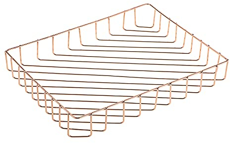 BSTKEY Metal A4 Letter Size Desk Tray Storage Basket, Decorative Desk Organizer for Magazines Papers File Office Supplies, Rose Gold