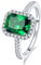Yaresul 3.6ct 8x6mm Erstellt Grün Simulierte Smaragd Ringe 925 Sterling Silber Verlobungsring für Frauen Mai Birthstone Ringe Gepflasterte Cubic Zirkonia Hochzeit Ring Größe 61(19.4)