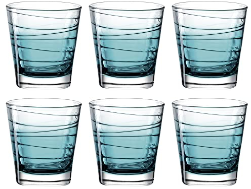 LEONARDO HOME 026839 Trinkglas VARIO STRUTTURA 6er-Set 250 ml türkis, Glas