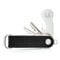 Key Organizer - Schlüsseletui aus Echtleder, Edelstahl mit Schlüsselfundservice, Einkaufswagenlöser, Flaschenöffner, Profiltiefenmesser - Tiefschwarz Black Line