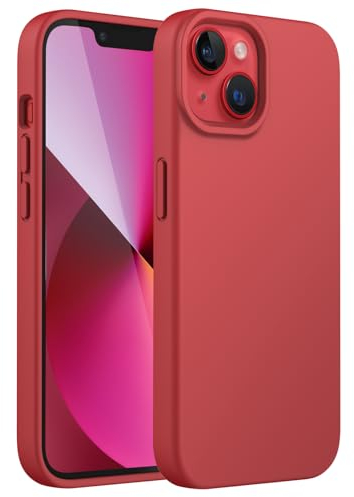 JETech Silicone Case Compatible with iPhone 13 6.1-Inch, Silky-Soft Touch Full-Body Protective Case, Shockproof Cover with Microfiber Lining (Red)