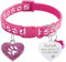 CAMAL Katzenhalsband mit Herzform Hundemarke Personalisiert, Katzenhalsband mit Sicherheitsverschluss und Glocke, Haustierhalsband für Katzen und Welpen Verstellbar 19–32 cm (Rose Rot)
