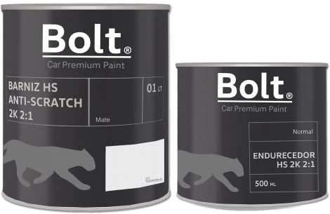 Bolt Spray Premium Paint - KIT BARNIZ MATE + CATALIZADOR NORMAL HS 2:1 2K BOLT 1,5 LT