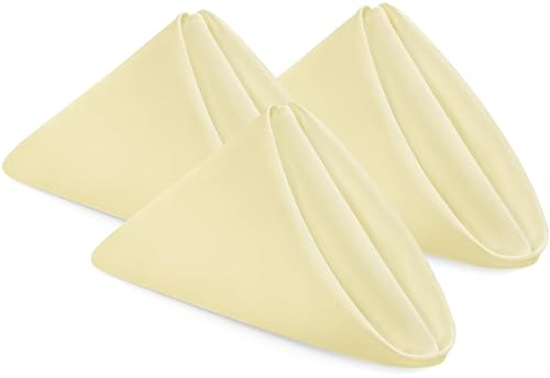 Utopia Home Elfenbeinfarbene Stoffservietten (12 Stück, 45,7 x 45,7 cm), ideal für Partys, Hochzeiten und Mittagessen/Abendessen