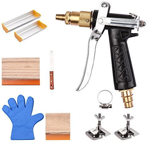 Lechnical 58PCS Screen Printing Starter Kit Hinge Clamp High-Pressure Pneumatic Pump Gloves Emulsion Scoop Coater Basic Tools for DIY Handcraft
