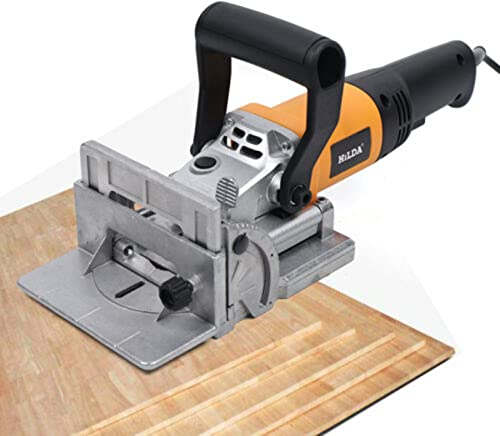 Fresa elettrica piatta 760 W, 11600 giri/min, fresa per tasselli, fresa per legno, con angolo e altezza regolabile in altezza, fresatrice per legno