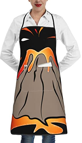 Flagge von Mexiko, Unisex, Kochschürze mit Taschen, für Zuhause, Küche, Restaurant, Grill, Backen, Vulkan, One size