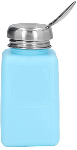 200 Ml Pressetyp Lösungsmittel ESD Lösungsmittelspender ESD sichere Antistatische Quadratische Flasche mit Edelstahldeckel (Blau)