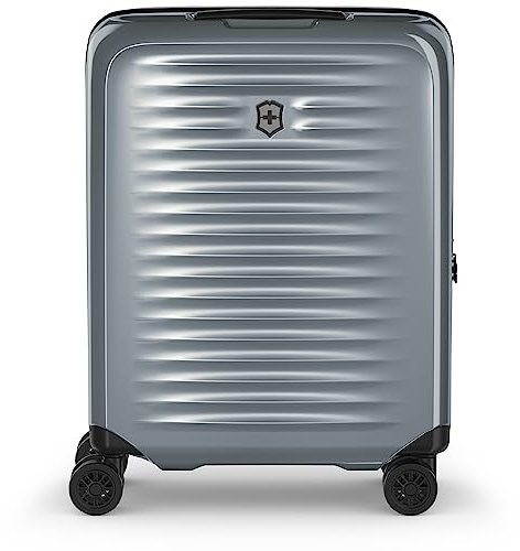 Victorinox Airox Global Hardside Carry-On, Handgepäckkoffer Klein, Trolley, Leicht, Damen/Herren, 55 x 40 x 20 cm, 33 Liter, Silber