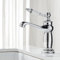 Maynosi Robinet de salle de Bain Rétro, Mitigeur Victorien de Luxe avec Poignée Céramique, Robinets de Lavabo pour Salle de Bain Avec Flexibles, Mitigeur Chaud et Froid, Laiton, Chromé