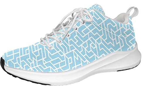 Azure Maze Texture Personalisierte Sneakers Leichte Wanderschuhe Laufen Athletic Casual Sneakers, Mehrfarbig, 41.5 EU