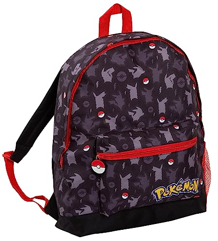 Mochila de Pokemon para adultos, adolescentes, niños, Pikachu Pokeball, escuela, universidad, bolsa de almuerzo, mochila deportiva de viaje, Negro, Talla única