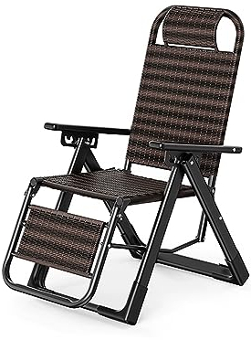 DSEWTEZXI Rattan Gartenstuhl Mit Liegefunktion,drinnen Relaxsessel,liegestuhl Klappbar for Draußen,Stuhl Balkon Hochlehner,Verstellbarer Rückenlehne,ergonomisch Und Atmungsaktiv,Platz Sparen.