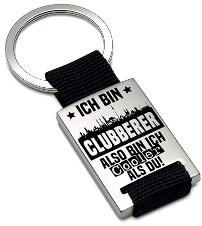 Schlüsselanhänger personalisiert mit Gravur | Ich bin Clubberer also bin ich cooler als du! | Fußball Schlüsselanhänger für Nürnberg Fan | Skyline deiner Stadt | hochwertige Lasergravur