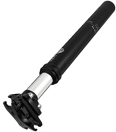 Kisangel Sattelstütze Verstellbare 31,6mm aus Aluminiumlegierung Gefederte Schwarz für Rennrad und Fixed Gear