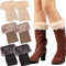 Benaton 3 Paar Warme Kurze Stiefel Manschette, Kurze Pelzige Beinwärmer, Faux Pelz Trimmstiefel Häkeln Häkeldeckel Bein Wärmer, Strick-Knöchelwärmer, Kurze Knöchelwärmer(Beige, Khaki, Dunkelgrau)