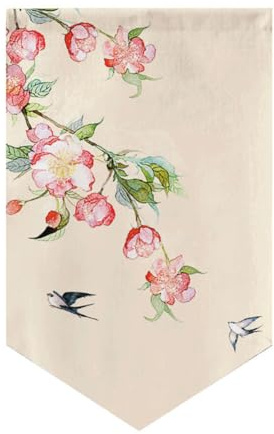 Hiseng Japanese Noren Curtain Short Restaurant Home Decoration Hanging Flag Curtain Short Kitchen Curtain Door Head Horizontal Curtain Sushi Home Tapestry Decor (50x80cm,plant A)