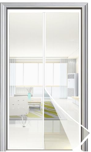 Cortina Mosquitera Magnética para Puerta Exterior con Imanes, Mosquitera Cortina Puerta Magnetica Imantada - (75x210, Blanco)