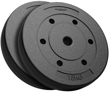 Zementgefülltes Hantelscheiben-Set 2x15 kg, Loch 31 mm, REBEL ACTIVE RBA-2104