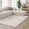 Interiyou Teppich Wohnzimmer Cannes - 160x230 cm Creme - Für Schlafzimmer, Esszimmer, Kinderzimmer - Kurzflorteppich skandinavisches Boho Muster - Hoch-Tief Effekt - Flach mit Geometrischem Muster