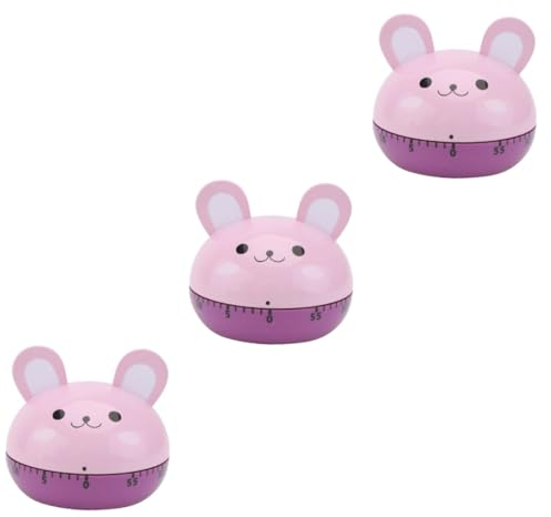 Alipis 3 Pièces minuterie de Dessin animé minuteur de Cuisine minuteur Cuisine minuterie en Forme d'animal de chaudière à Oeufs Temps Outils mécaniques réveil pour Enfants Bureau