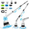Elektrische Reinigungsbürste, Electric Spin Power Scrubber Mit 9 Austauschbaren Bohrbürstenköpfen, Verstellbarem Griff 33-130CM, 3 Geschwindigkeiten, für Bad, Küche, Fliesen und Auto