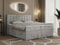 MKS MEBLE Boxspringbett Grau 180x200, Polsterbett 180x200 mit Bettkasten, Bett 180x200 mit Multipocket-Matratze H3, Boxspringbett 180x200 mit Kopfteil und Topper - H3 Hellgrau Velvet - Susan
