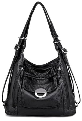 NICOLE & DORIS Sac Cabas Femme Sacs Portés Epaule Grand Sac à Main Rétro Hobo Bag Sac à Dos Bandoulieres PU Cuir Souple Sac Shopping Sac de Voyage Travail