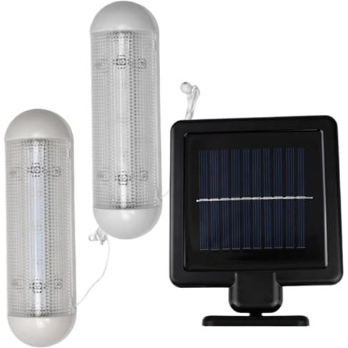 Jeorywoet Solar Shed Light, LED Double-lamp Solar Sheds Panels, Wall Mounted Solar Lights Indoor, Waterproof Path Light with Pull String for Garden Corridor Greenhouse