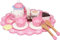 Wooden Tea Set Toy, Children's Games, Kitchen Accessories, Food Toy, Kids Tea Party Set, Cake, Chocolate Tea Cup, Wooden Accessory Set, Pink