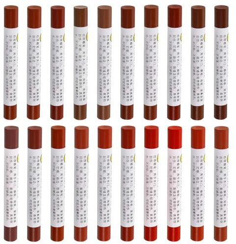 QUARKZMAN Möbel Reparatur Wachs Buntstifte Set 20Stk - Holz Spachtel Stick Ausbessern Möbel Markierer - für Kratzer Löcher Tische Schreibtische Holz Laminat Beläge Rote Serie
