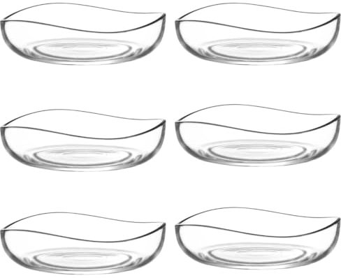 NORDIC SCHILLER Glass Dessert Bowls Set of 6, 195 ml Stackable Dessert Cups, Snack Bowls