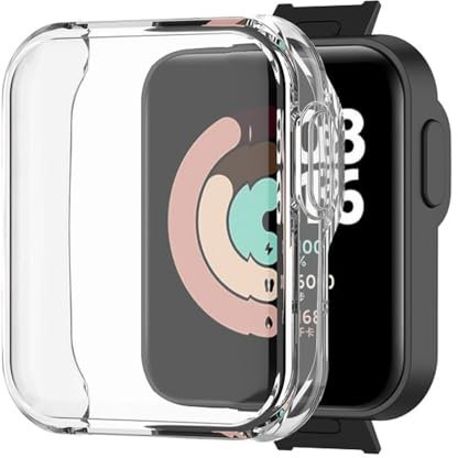 Custodia per Xiaomi Mi Watch Lite, Silicone TPU Case with Protettiva per Schermo, Anti-graffio, Anti-polver, Cover per Redmi Watch