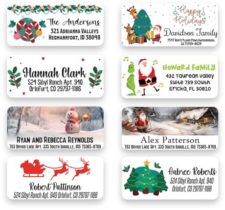 Personalisierbarer Aufkleber, personalisierbar, für Umschläge, Geschenke, Weihnachtskleber, Adress-Etiketten