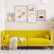 Willood 3 Sitzer Sofa Chesterfield Sofa mit Nackenrollen Couch Gelb Samt