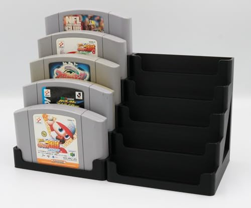 Display Tower, Rack, Case for Nintendo 64 (N64) (Black, Fits 10 Games)