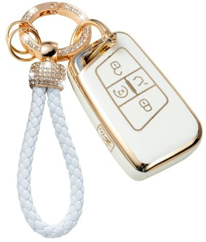 Ysbxitu Schlüsselhülle für VW Gehäuse der Fernbedienung Cover kompatibel mit VW Magotan Passat B8 CC Tiguan MK2 Jetta für Skoda Superb Kodiaq A7 Schlüsselgehäuse keyless go schutz Schlüsselbox Cover