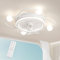 RRBEST Ventiladores de techo Modernos, 55cm Ventilador de Techo con luz, 48W Ventiladores de Techo con Luz y Mando, Estar Dormitorio Comedor Lampara Ventilador techo(Blanco)