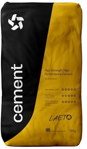 Laeto Build It 52.5R Cement Ready Mixed | Just Add Water, Ready Mixed Cement Multi Purpose, Suitable For Concreting, Bricklaying, Floor Screeding & Render Repair - 1 x 25kg Bag