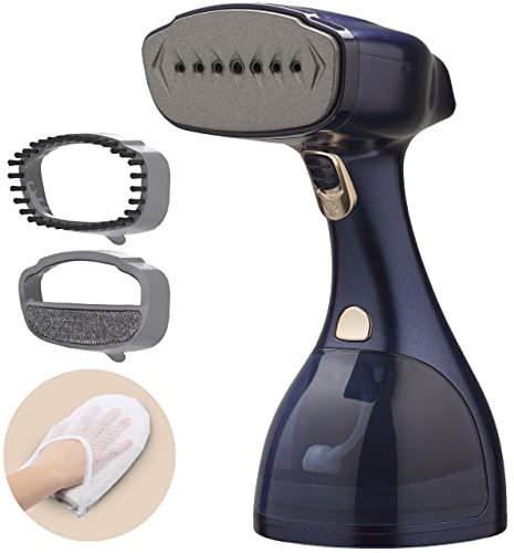 LEBENLANG Handheld Clothes Steamer Iron - 1500W & 300ml I Incl. 2 Attachments & Ironing glove I Portable for Shirt Curtain Suit I Vertical Garment Steamer Clothing steam Hand Held Steamers for clothes