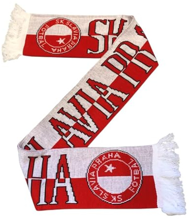 Slavia Prag Fan Schal - Fußball Jaquard Schal Slavia