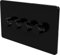 Flat Trailing Edge 2 Way LED Dimmer Switch Rotary Push On/Off for Dimmable LED and Halogen Lights - Black 4-Gang